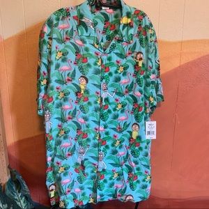 Rick and Morty Tropical Button Up XXL